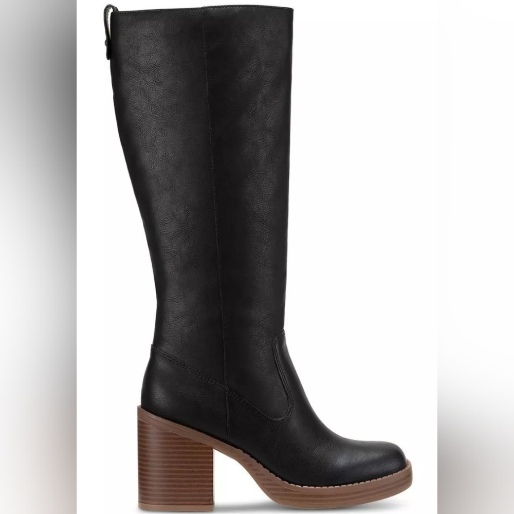 Sale❗NEW Sun + Stone Womens Aiimee Faux Leather Side Zip Knee-High Boots Shoes 8 - Picture 5 of 15